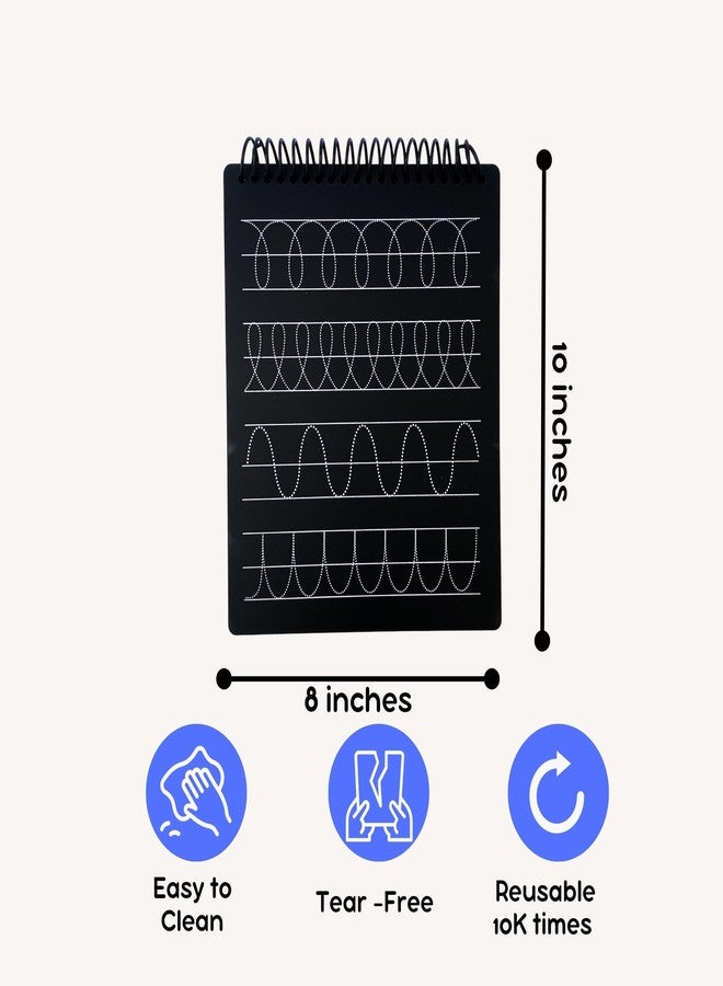 Berrybee لوحة ما قبل الكتابة 8 في 1 من بيري بي، مستوحاة من منهج مونتيسوري | تتبع الخطوط والمنحنيات والأنماط | تدريب على الكتابة اليدوية قابل لإعادة الاستخدام للأطفال من عمر 2 إلى 6 سنوات | تعليمية ومتينة - Image 4